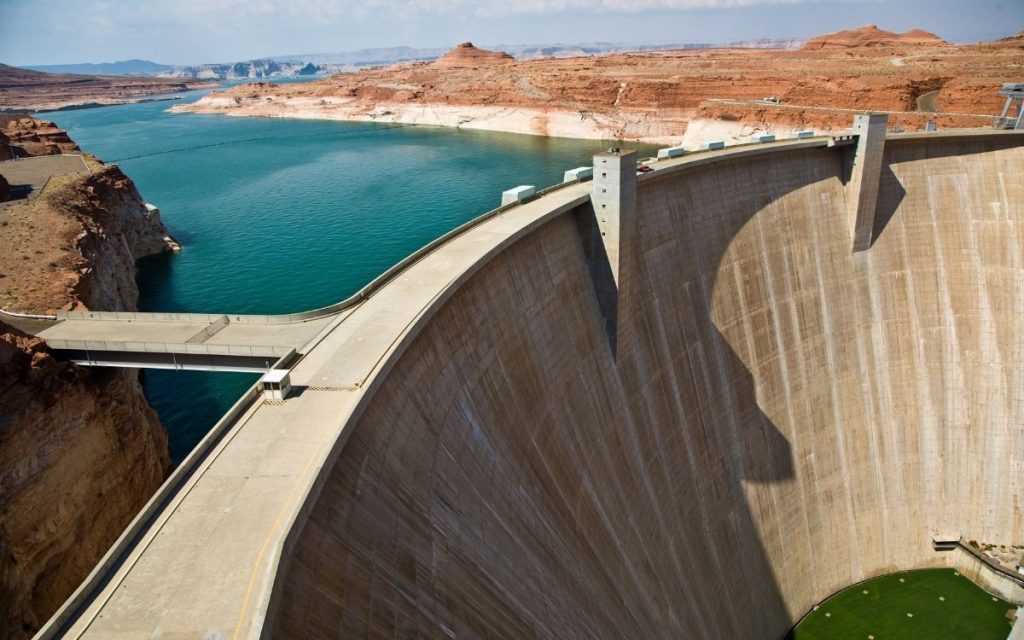 water sits in a dam